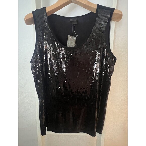Dressy Tank Top Black Sequins Womens XL NEW Weddings Dates Nue Options SNCS2542B - Picture 14 of 14